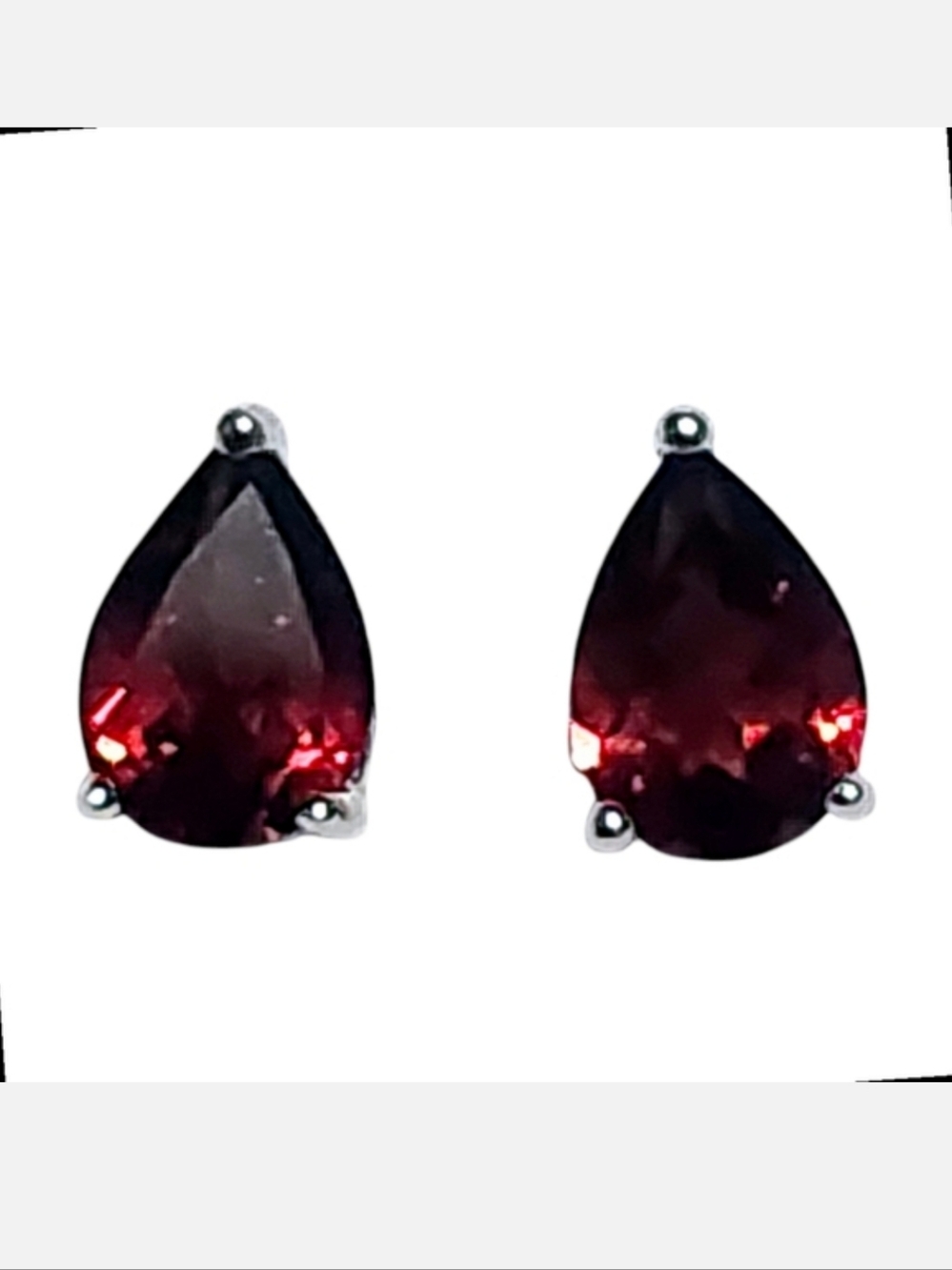 1.50 cttw Garnet Sterling Silver Pear Stud Earrings
